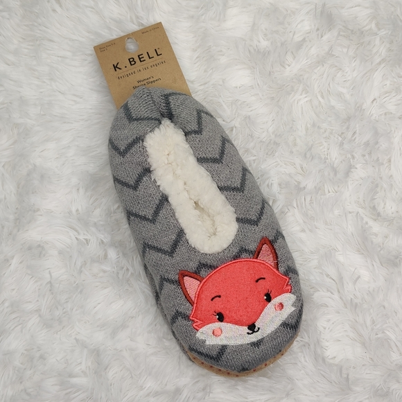 K.Bell Accessories - K.BELL | Fox Sherpa Slipper Socks Women
